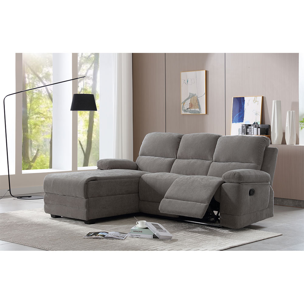 RELAX ΚΑΝΑΠΕΣ RECLINER ΓΩΝΙΑ ΑΡΙΣΤΕΡΗ ΓΚΡΙ 212x156x96