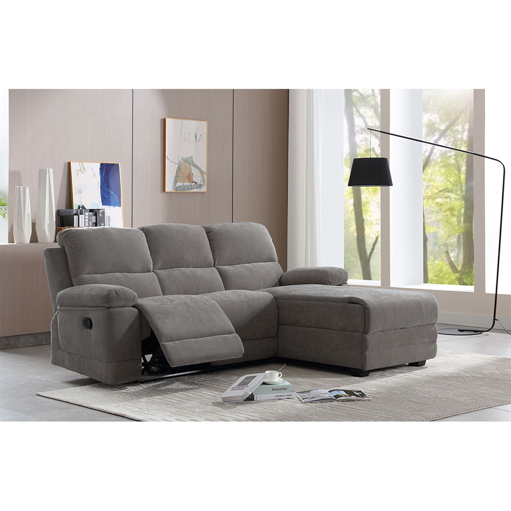 RELAX ΚΑΝΑΠΕΣ RECLINER ΓΩΝΙΑ ΔΕΞΙΑ ΓΚΡΙ 212x156x96