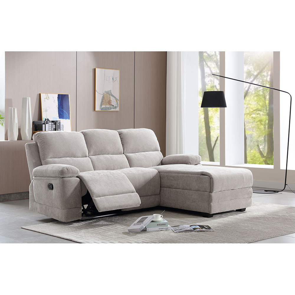 RELAX ΚΑΝΑΠΕΣ RECLINER ΓΩΝΙΑ ΔΕΞΙΑ BEIGE 212x156x96