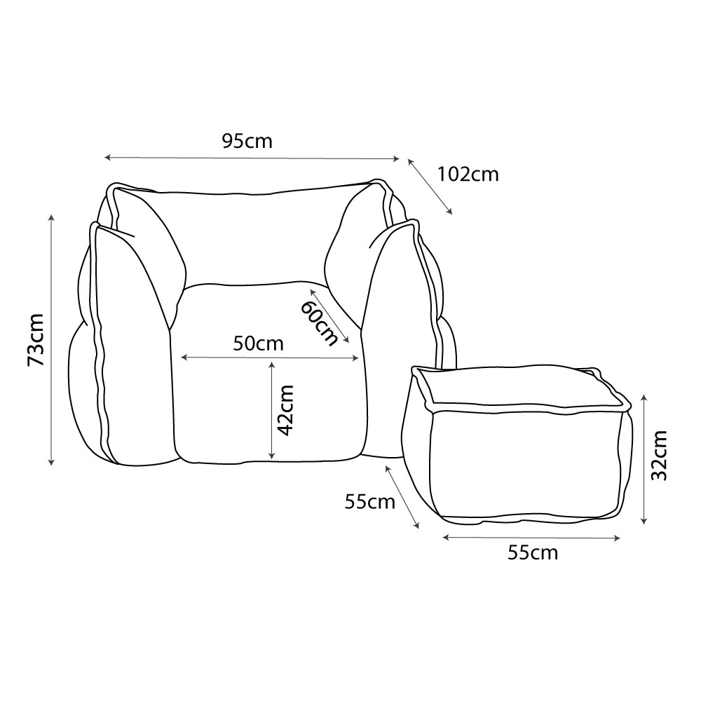 SPONGE ΠΟΛΥΘΡΟΝΑ SET ΓΚΡΙ SILVER 95x102x73cm