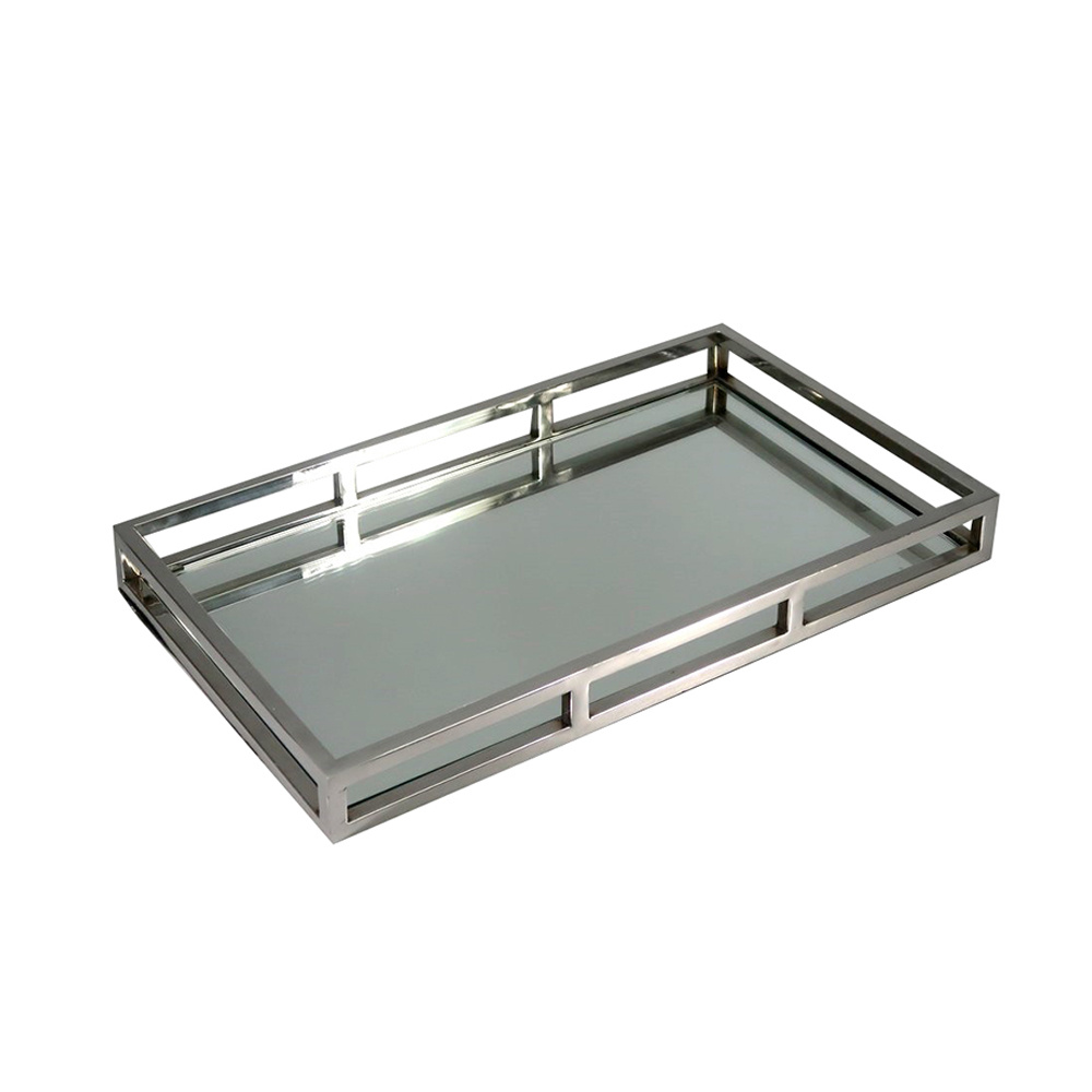 Δίσκος διακόσμησης - Ασημί 50x30x6 εκ. | Miroir