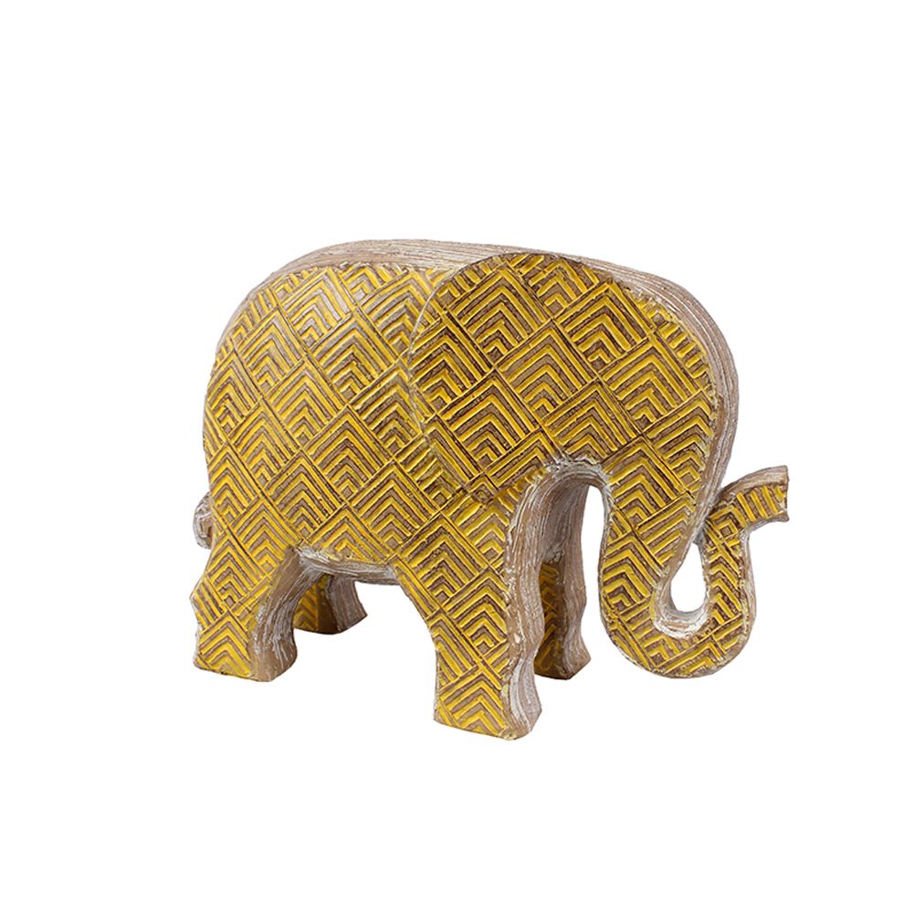 AFRICANA 1 ΔΙΑΚΟΣΜΗΤΙΚΟ ΕΛΕΦΑΝΤΑΣ 25x11x18cm POLYRESIN ΚΙΤΡΙΝΟ