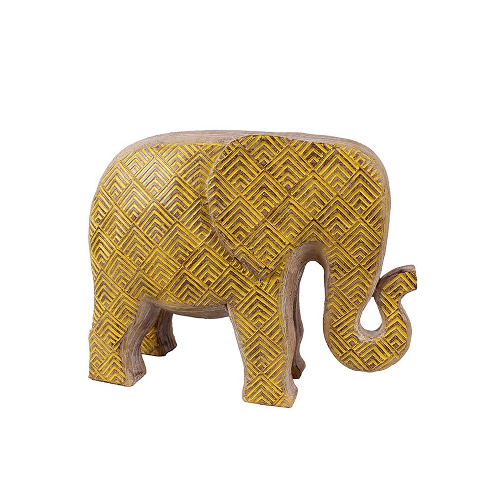 AFRICANA 2 ΔΙΑΚΟΣΜΗΤΙΚΟ ΕΛΕΦΑΝΤΑΣ 29x13x22cm POLYRESIN ΚΙΤΡΙΝΟ