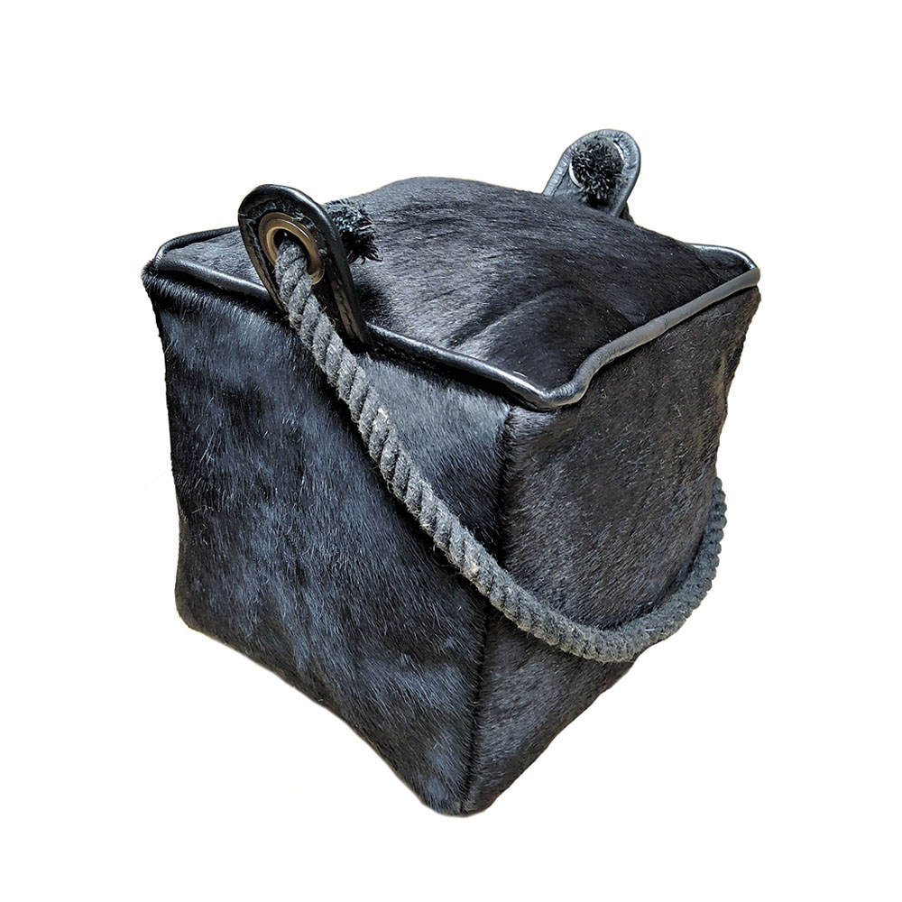 PUERTA ΔΙΑΚΟΣΜΗΤΙΚΟ DOOR STOPPER 15x15x15cm ΔΕΡΜΑ ΜΑΥΡΟ ΒΑΜΒΑΚΙ