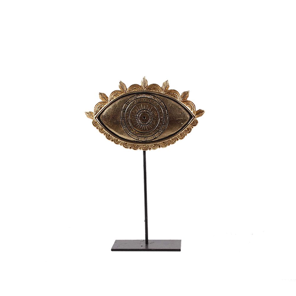 THE EYE ΔΙΑΚΟΣΜΗΤΙΚΟ TOTEM 19x7x30cm POLYRESIN ΧΡΥΣΟ ΜΑΥΡΟ