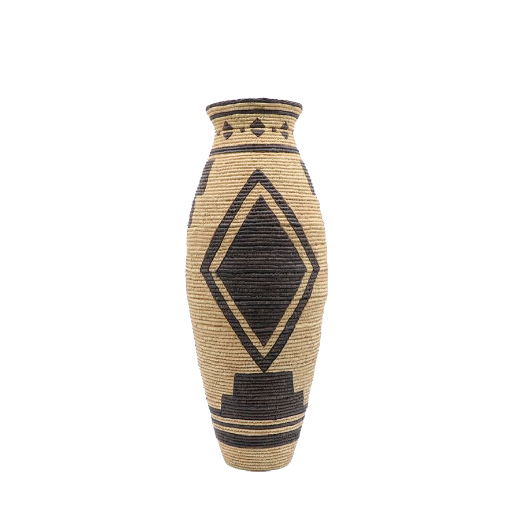 INKA ΒΑΖΟ 19x19x47cm POLYRESIN ΦΥΣΙΚΟ ΜΑΥΡΟ