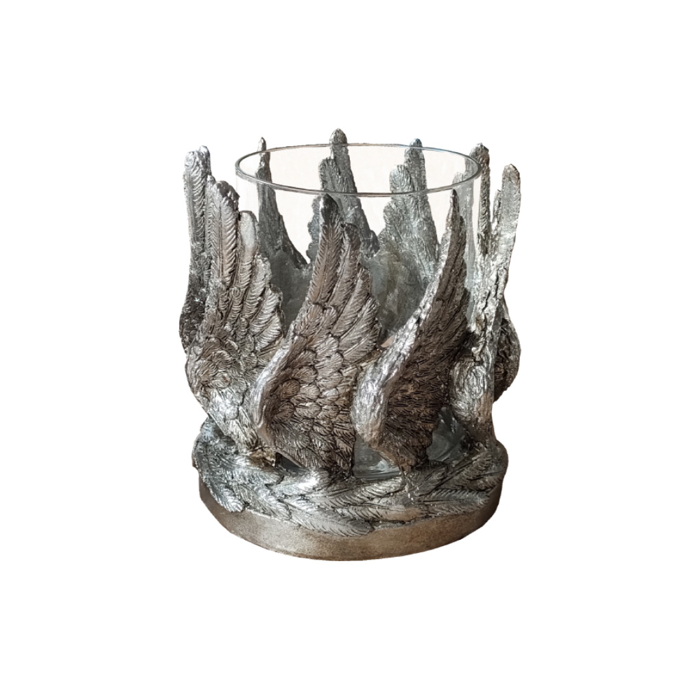 VOLE ΒΑΣΗ ΡΕΣΩ 15x15x18cm POLYRESIN ΑΣΗΜΙ ΑΝΤΙΚΕ