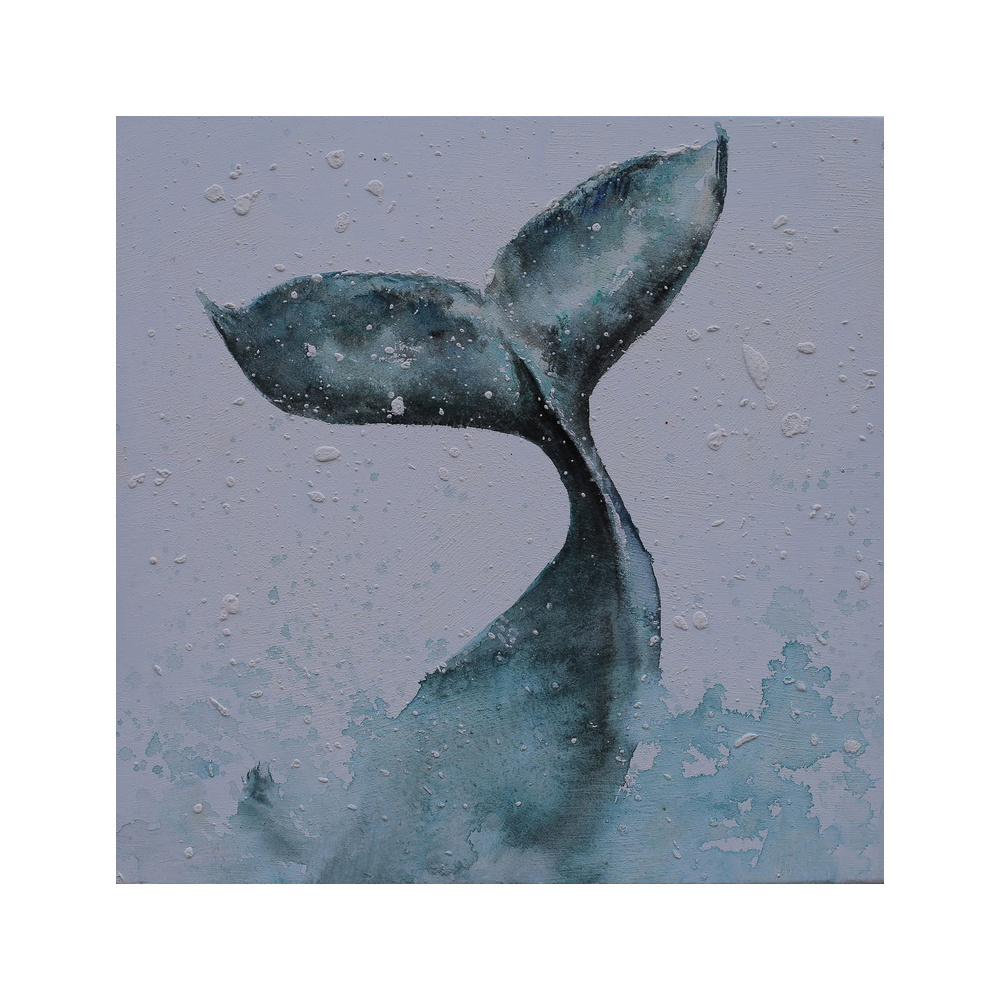 Πίνακας καμβά με φάλαινα 80x80x4 εκ. | Whale