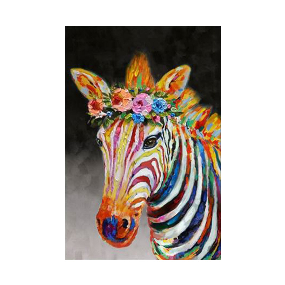 Πίνακας καμβά με ζέβρα - Πολύχρωμο 80x120x4 εκ. | Zebra