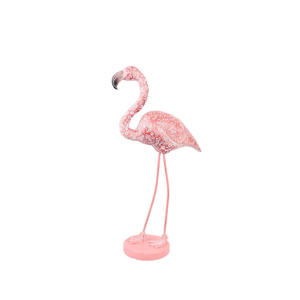 ROSEUS ΔΙΑΚΟΣΜΗΤΙΚΟ ΦΛΑΜΙΝΓΚΟ 24x12x46cm POLYRESIN ΡΟΖ