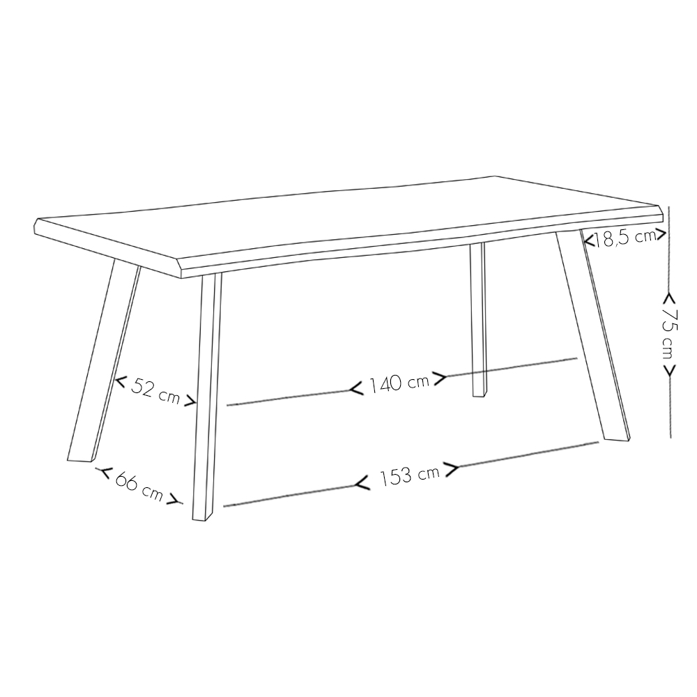 BRICK-URBAN ΤΡΑΠΕΖΙ ΦΥΣΙΚΟ 180x90x75cm