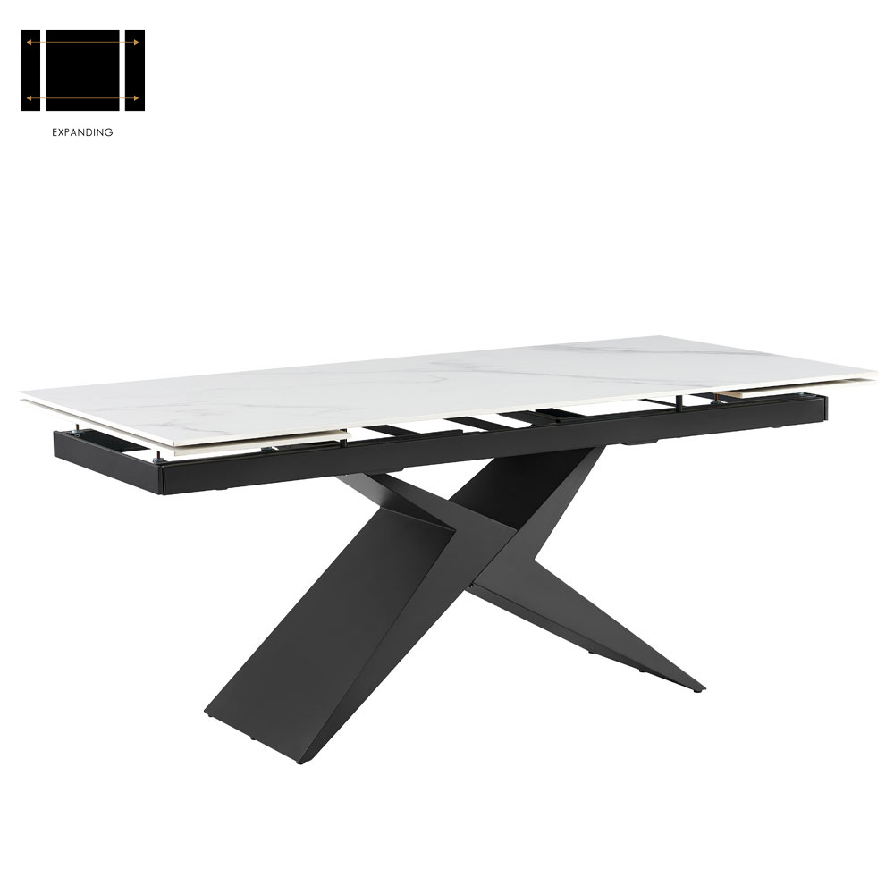 CAPO ΤΡΑΠΕΖΙ ΕΠΕΚΤΕΙΝΟΜΕΝΟ-Η ΛΕΥΚΟ ΜΕ ΟΨΗ ΜΑΡΜΑΡΟΥ 180x90x75cm