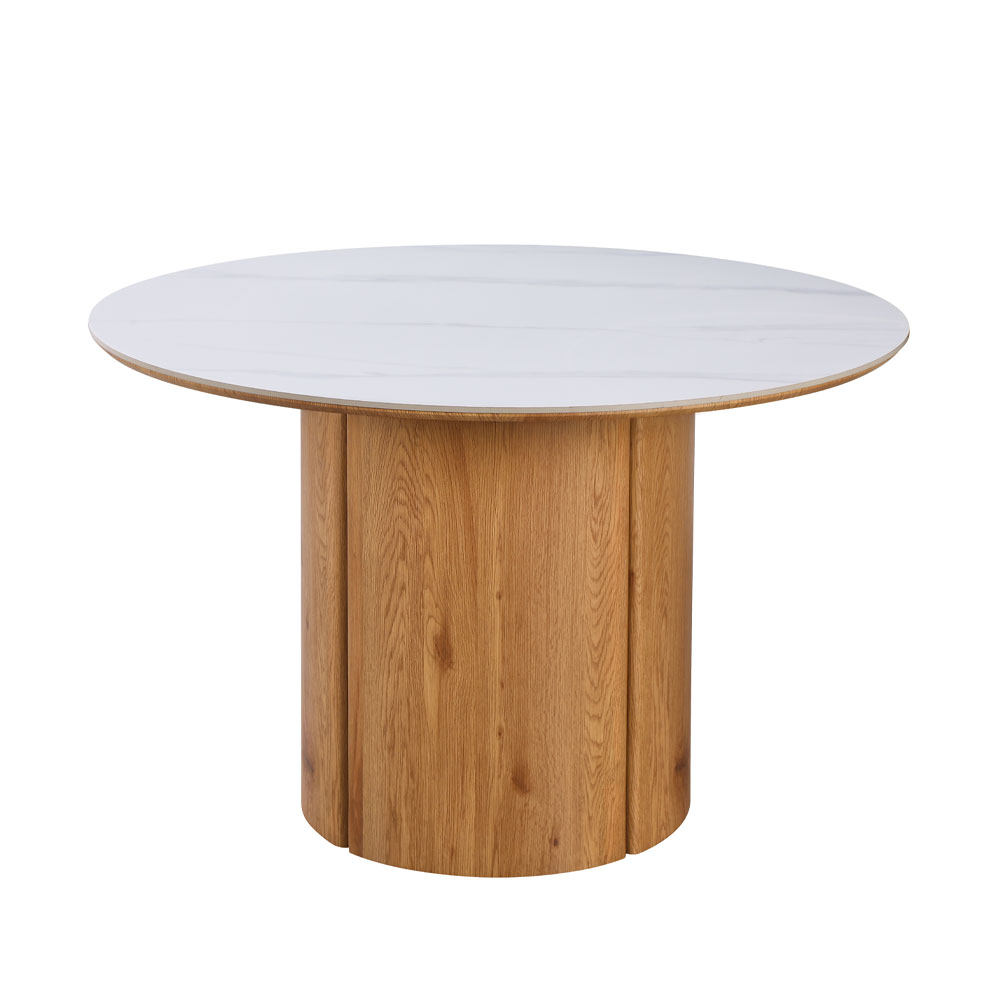 PILLAR ΤΡΑΠΕΖΙ ΡΟΤΟΝΤΑ ΛΕΥΚΟ 140x140x75cm