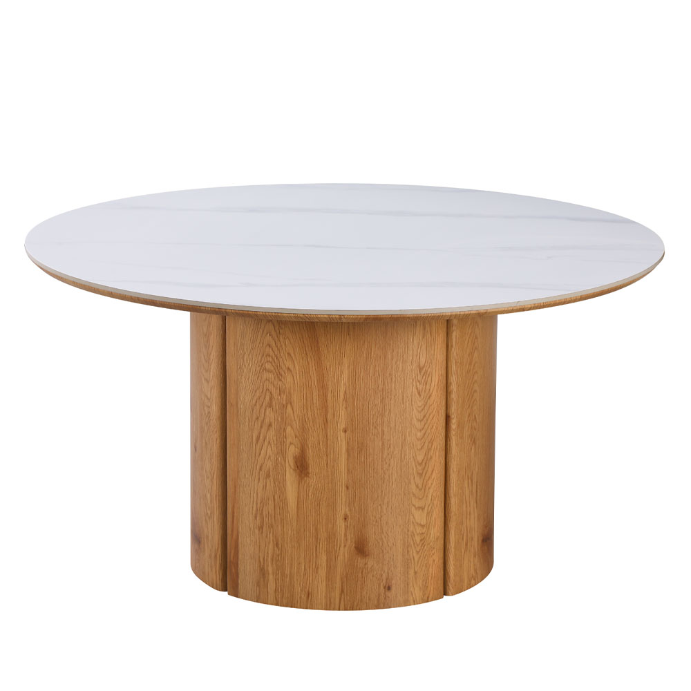 PILLAR ΤΡΑΠΕΖΙ ΡΟΤΟΝΤΑ ΛΕΥΚΟ 140x140x75cm