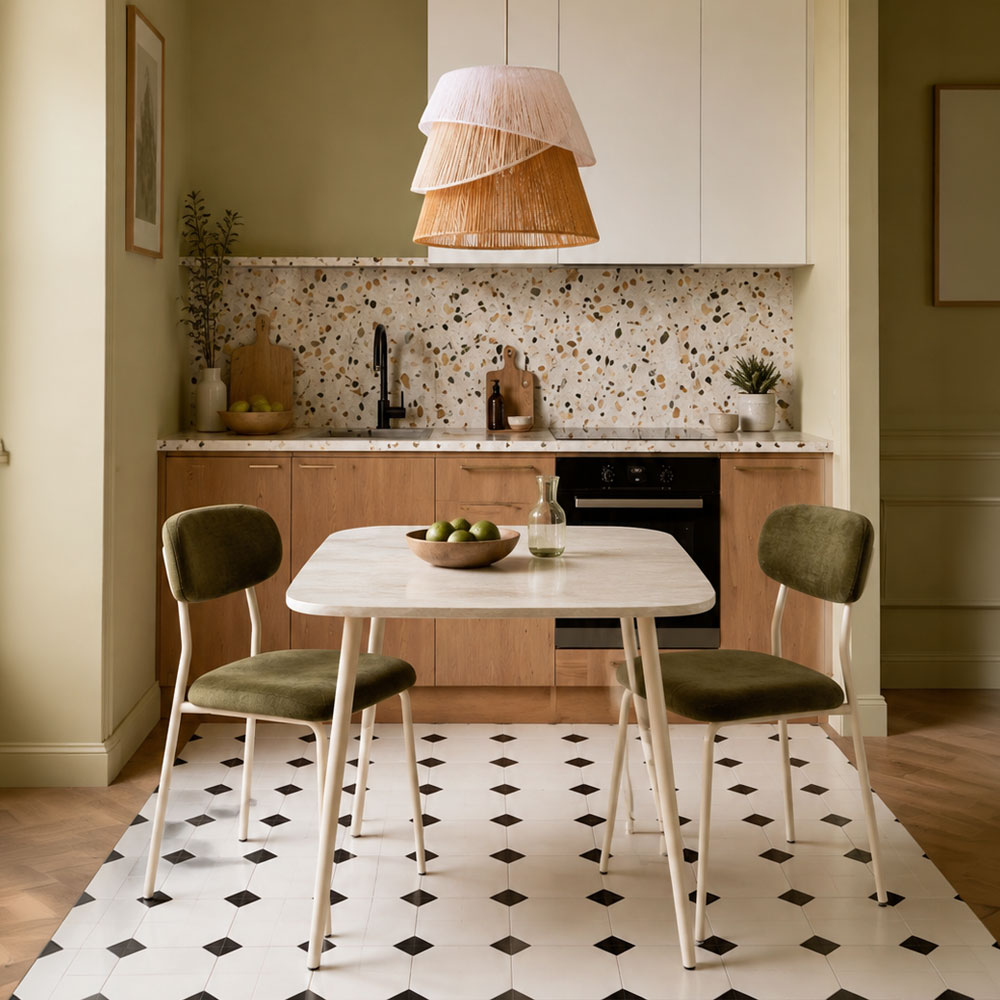 PICCOLO ΤΡΑΠΕΖΙ BEIGE ΜΕ ΟΨΗ ΜΑΡΜΑΡΟΥ 120x80x75cm