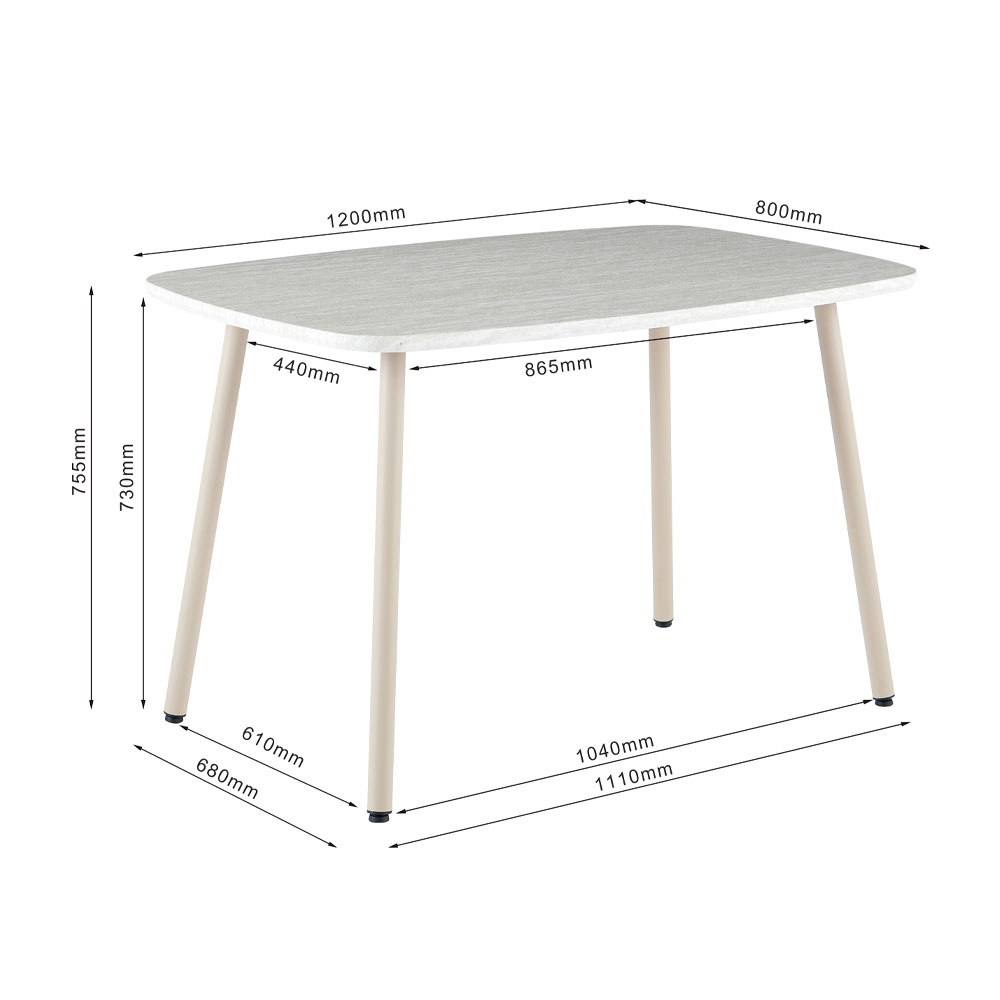 PICCOLO ΤΡΑΠΕΖΙ BEIGE ΜΕ ΟΨΗ ΜΑΡΜΑΡΟΥ 120x80x75cm