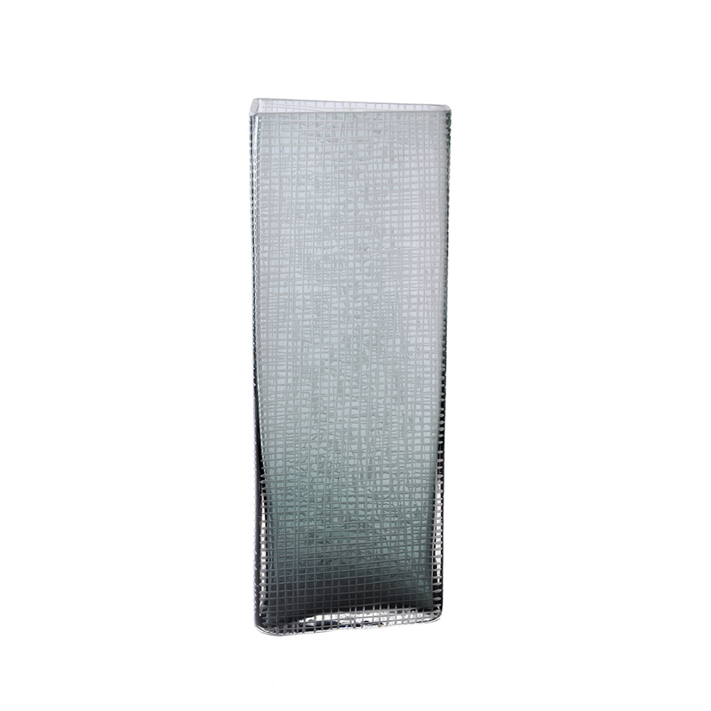 GRAVIR GREY ΒΑΖΟ 16x12x44cm ΓΥΑΛΙ ΓΚΡΙ
