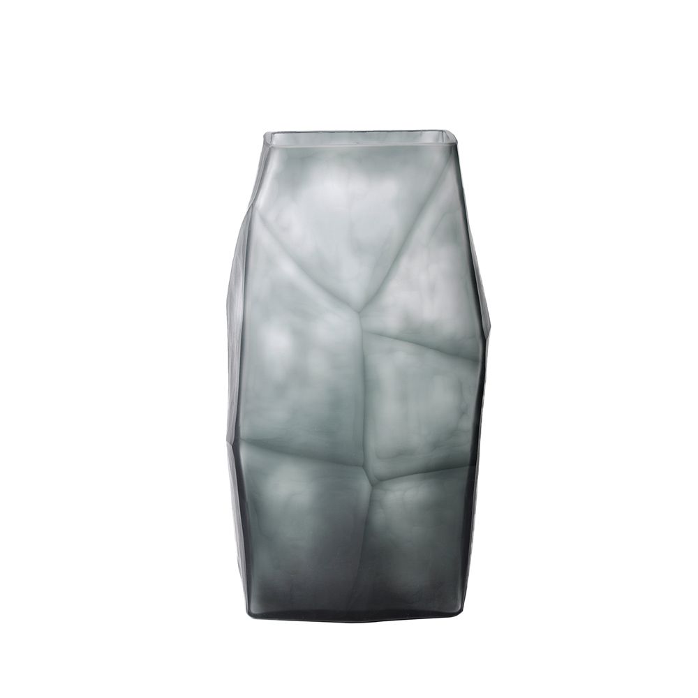 ROCHE GREY ΒΑΖΟ 17x13x31cm ΓΥΑΛΙ ΓΚΡΙ