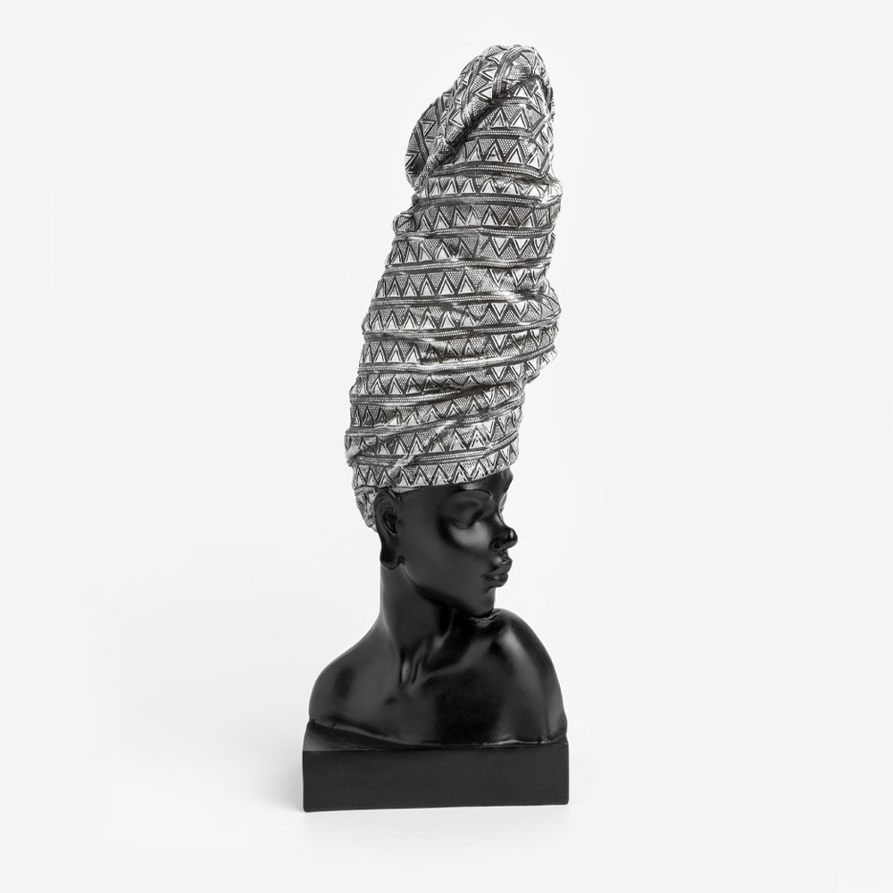 DAME 1 ΔΙΑΚΟΣΜΗΤΙΚΗ ΦΙΓΟΥΡΑ 16x14x44cm POLYRESIN ΜΑΥΡΟ ΛΕΥΚΟ