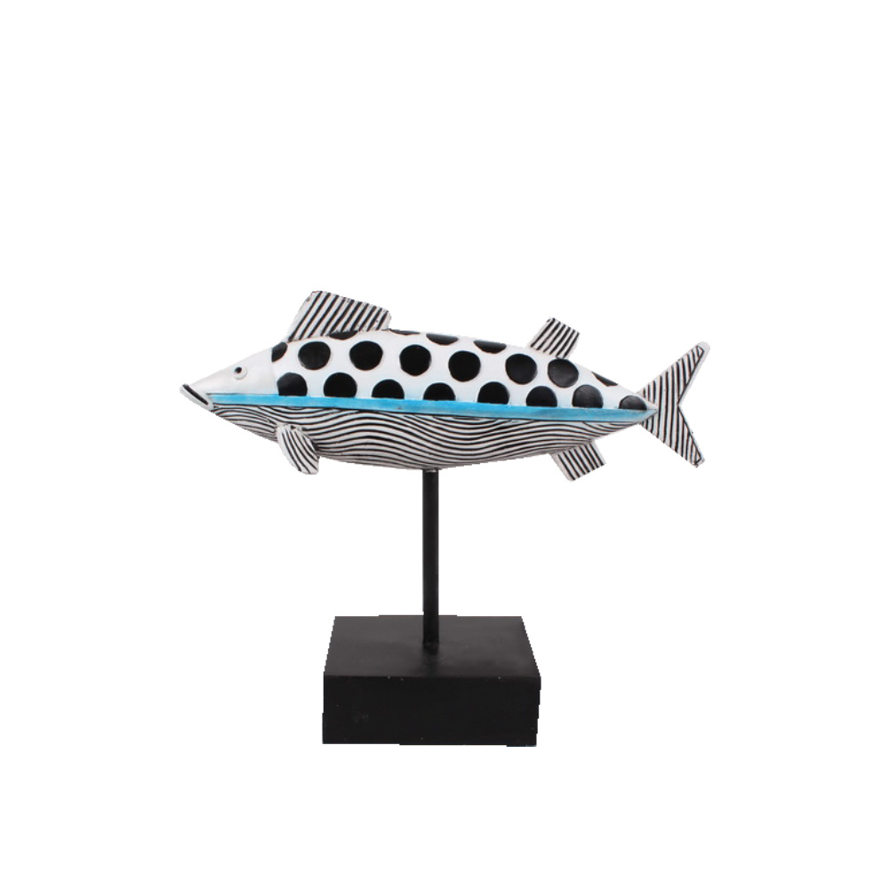 GADUS ΔΙΑΚΟΣΜΗΤΙΚΟ ΨΑΡΙ 26x8x21cm POLYRESIN ΛΕΥΚΟ ΜΑΥΡΟ ΓΑΛΑΖΙΟ