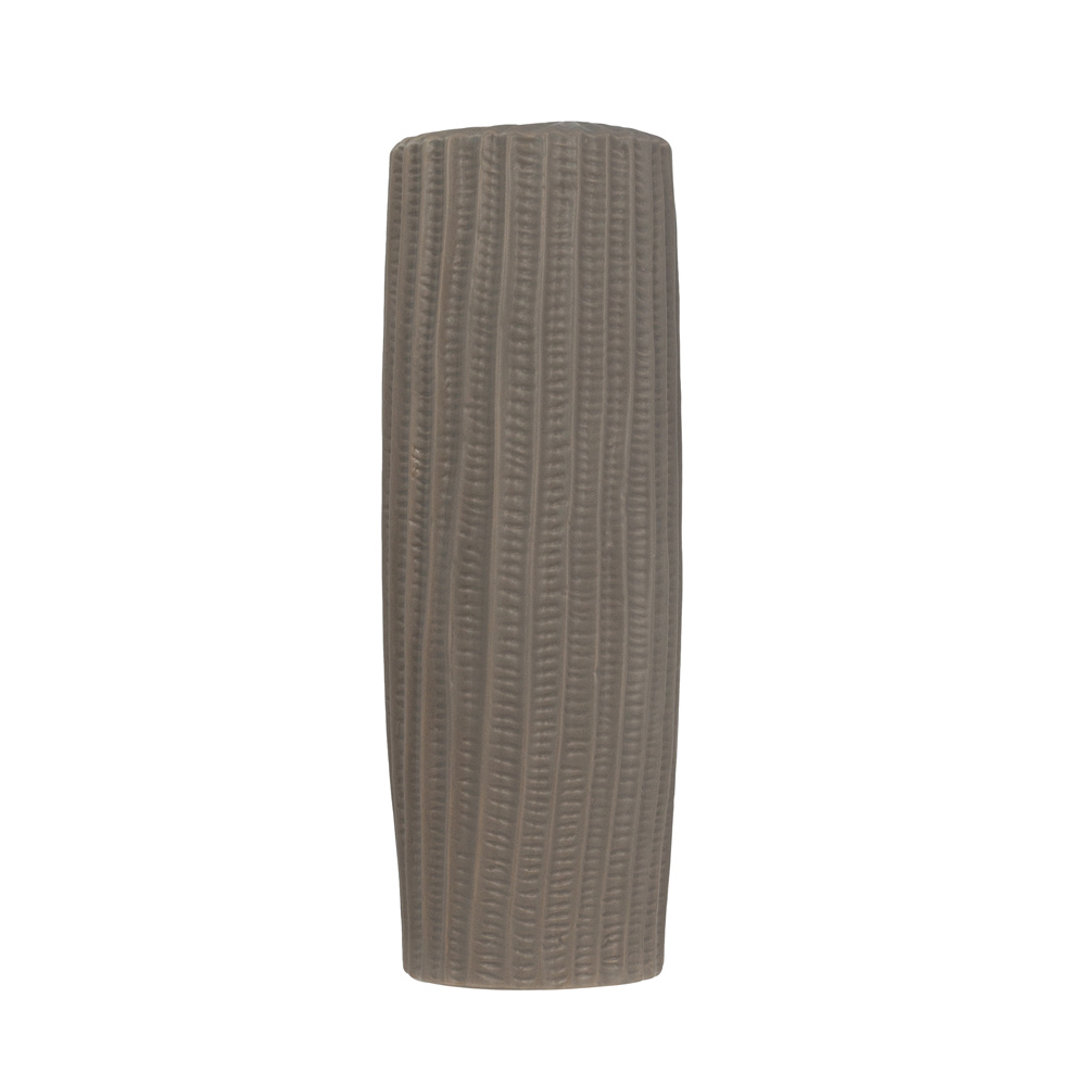 RIGE ΒΑΖΟ 12x12x36cm ΚΕΡΑΜΙΚΟ ΓΚΡΙ ΜΑΤ