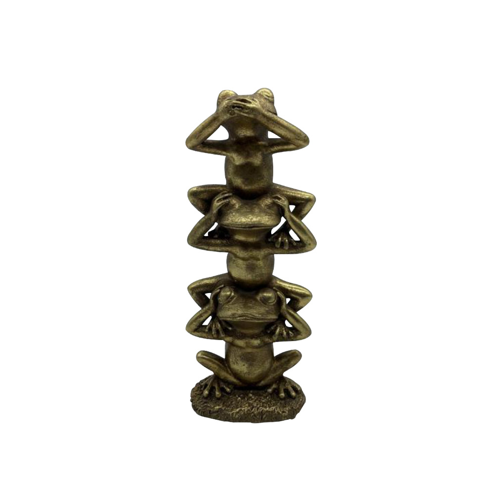 FROGGIES ΔΙΑΚΟΣΜΗΤΙΚΟ ΒΑΤΡΑΧΟΣ 10x6x22cm POLYRESIN ΧΡΥΣΟ