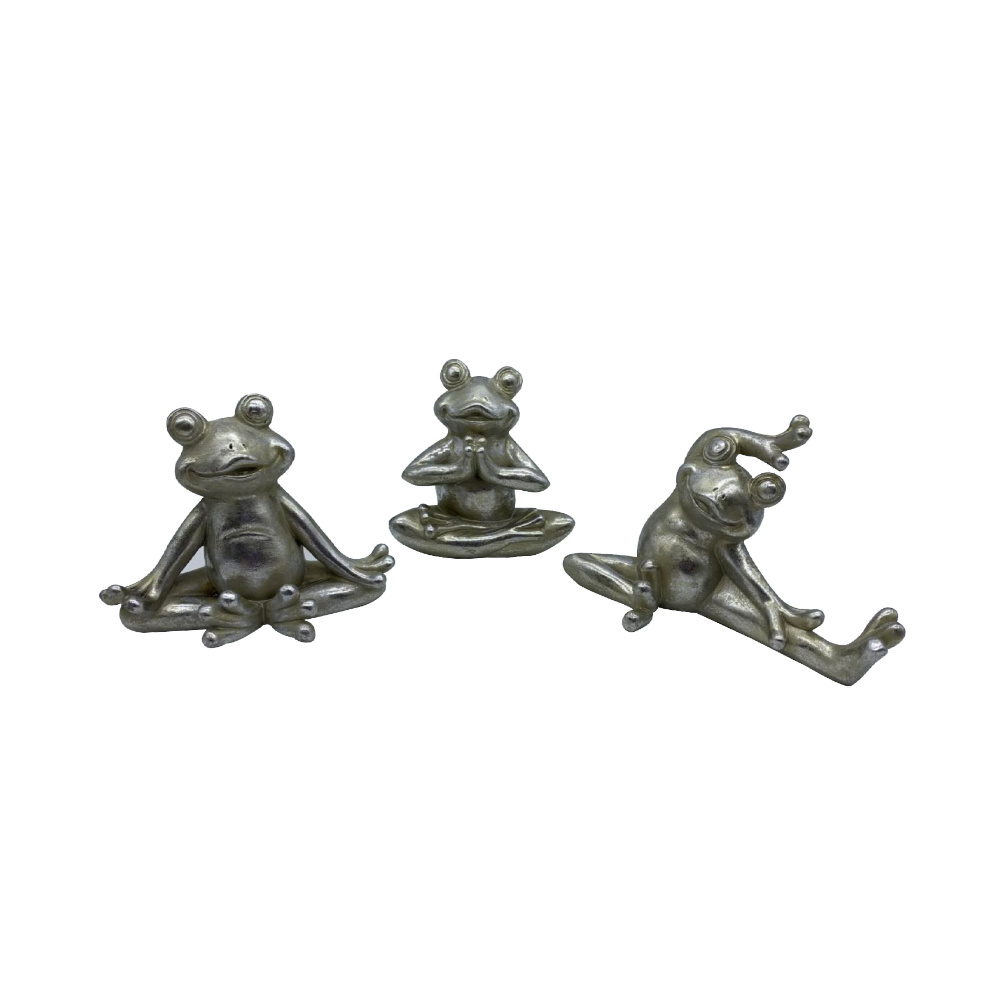 FROGGIES ΔΙΑΚΟΣΜΗΤΙΚΟ ΒΑΤΡΑΧΟΣ SET 3ΤΜΧ 16x8x11cm POLYRESIN ΑΣΗΜΙ