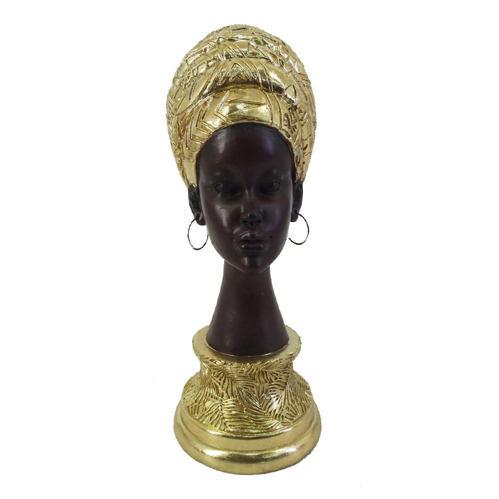 AFRICAN QUEEN ΔΙΑΚΟΣΜΗΤΙΚΗ ΦΙΓΟΥΡΑ 10x15x26cm POLYRESIN ΧΡΥΣΟ ΜΑΥΡΟ