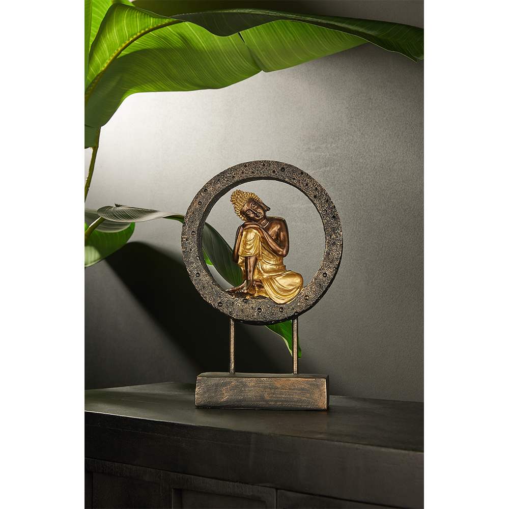 Διακοσμητικό totem - Μαύρο & χρυσό 24x11x35 εκ. | Buddha Circle
