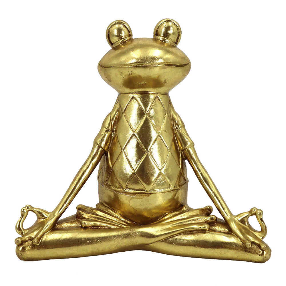 YOGA FROGIE ΔΙΑΚΟΣΜΗΤΙΚΟ ΒΑΤΡΑΧΟΣ 21x12x20cm POLYRESIN ΧΡΥΣΟ