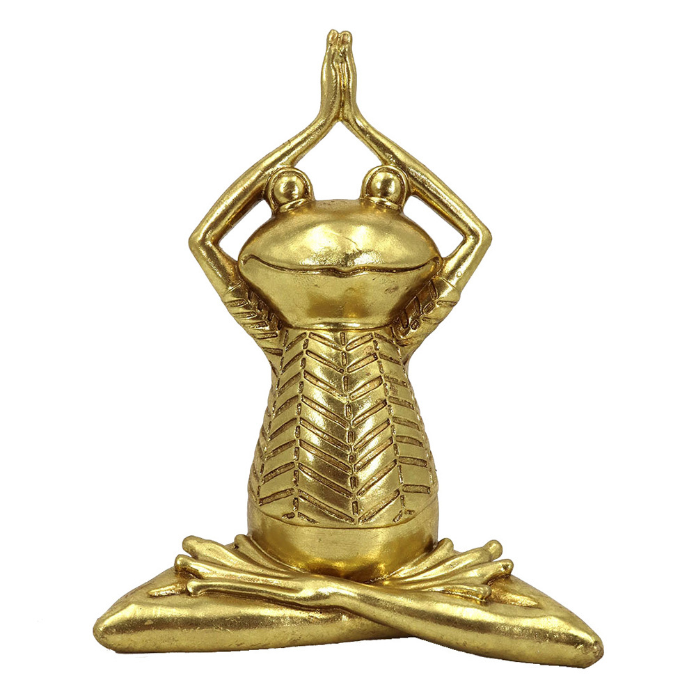 YOGA FROGIE ΔΙΑΚΟΣΜΗΤΙΚΟ ΒΑΤΡΑΧΟΣ 16x11x21cm POLYRESIN ΧΡΥΣΟ