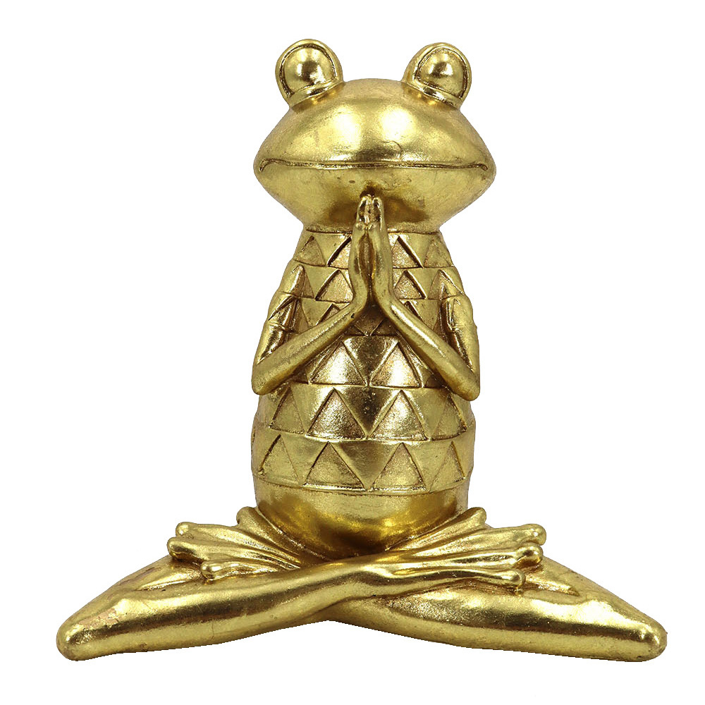 YOGA FROGIE ΔΙΑΚΟΣΜΗΤΙΚΟ ΒΑΤΡΑΧΟΣ 18x11x19cm POLYRESIN ΧΡΥΣΟ