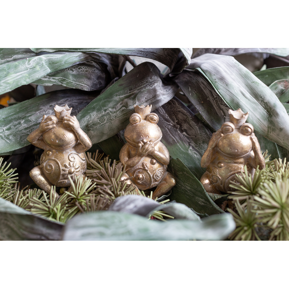 GRENOUILLE ΔΙΑΚΟΣΜΗΤΙΚΟ ΒΑΤΡΑΧΟΣ 11x10x23cm POLYRESIN ΧΡΥΣΟ