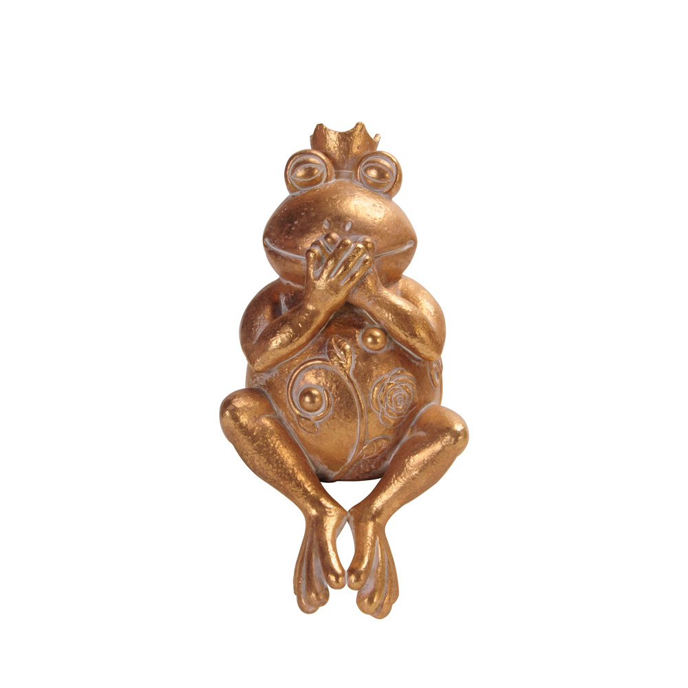 GRENOUILLE ΔΙΑΚΟΣΜΗΤΙΚΟ ΒΑΤΡΑΧΟΣ 11x10x23cm POLYRESIN ΧΡΥΣΟ