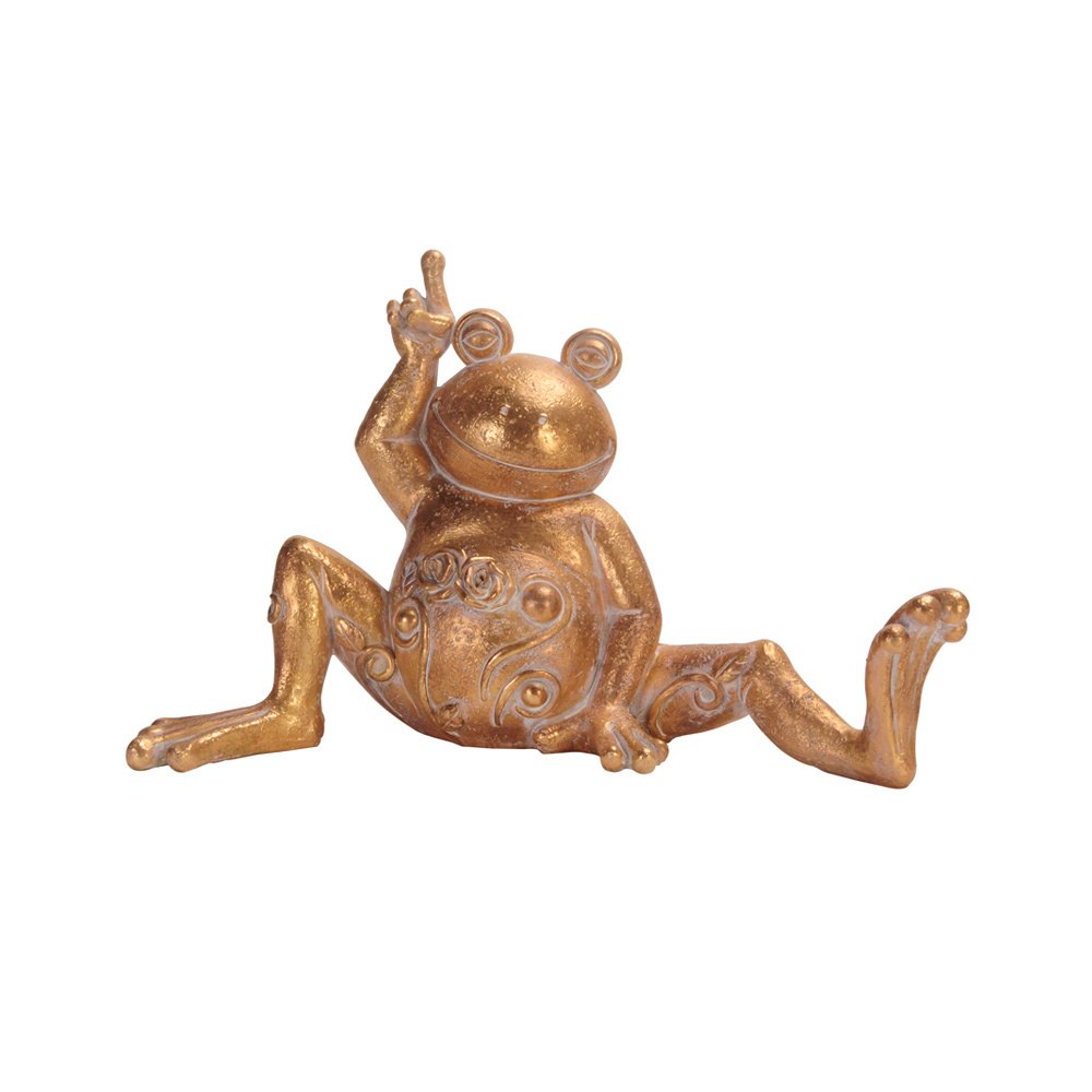 YOGA FROG ΔΙΑΚΟΣΜΗΤΙΚΟ ΒΑΤΡΑΧΟΣ 32x14x20cm POLYRESIN ΧΡΥΣΟ