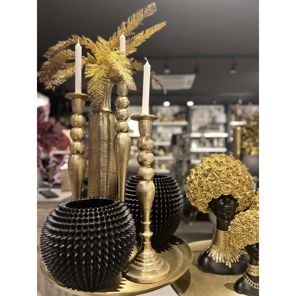 Αλουμινένιο κηροπήγιο - Χρυσό 15x15x46 εκ. | Dazzle