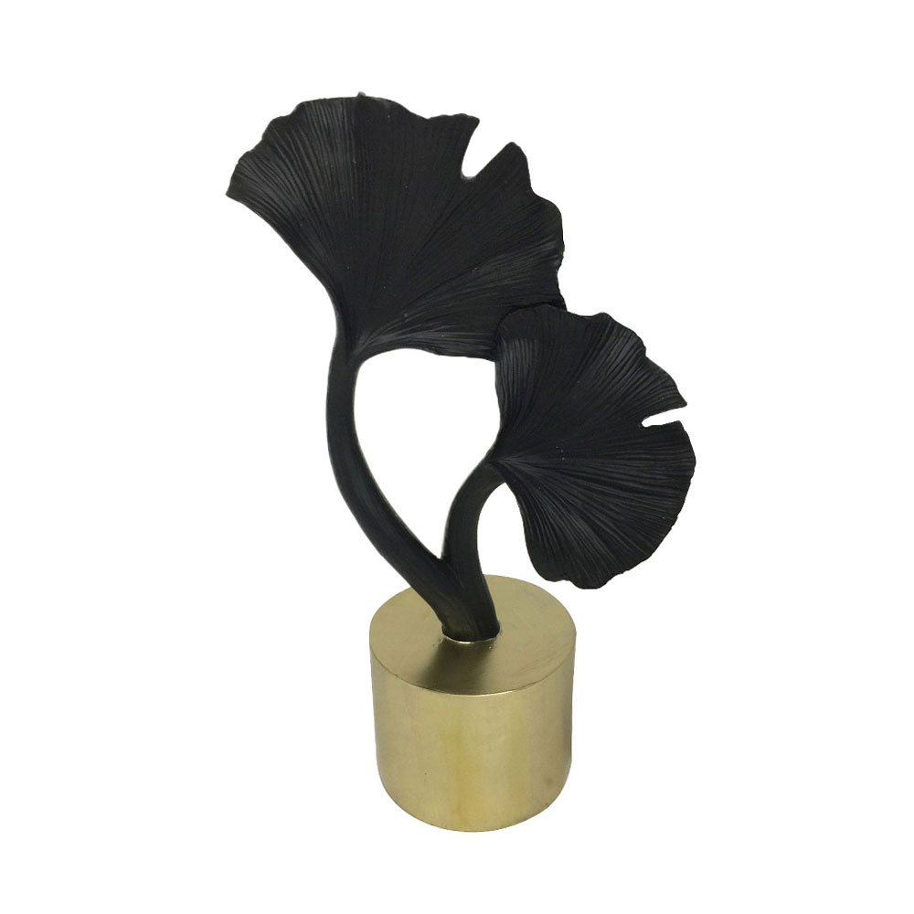 ZAJED ΔΙΑΚΟΣΜΗΤΙΚΟ ΦΥΛΛΟ 15x8x26cm POLYRESIN ΧΡΥΣΟ ΜΑΥΡΟ