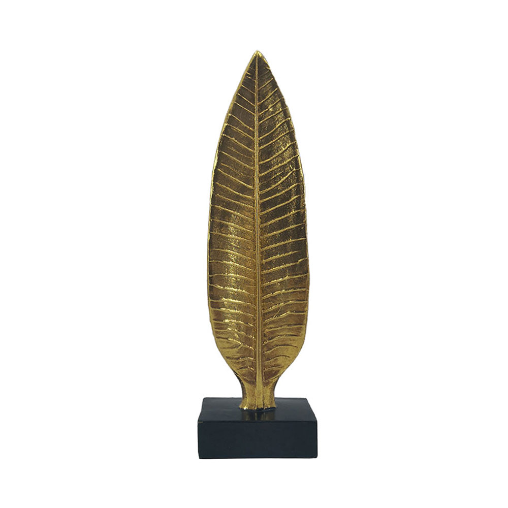 DESSA ΔΙΑΚΟΣΜΗΤΙΚΟ ΦΥΛΛΟ 9x5x31cm POLYRESIN ΧΡΥΣΟ ΜΑΥΡΟ