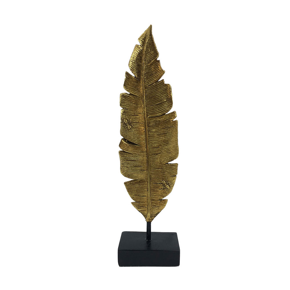 ARADA ΔΙΑΚΟΣΜΗΤΙΚΟ ΦΥΛΛΟ 8x5x30cm POLYRESIN ΧΡΥΣΟ ΜΑΥΡΟ