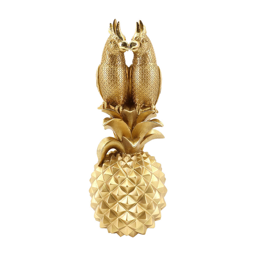SAMGAI ANANAS ΔΙΑΚΟΣΜΗΤΙΚΟ ΠΑΠΑΓΑΛΟΣ 13x14x32cm POLYRESIN ΧΡΥΣΟ