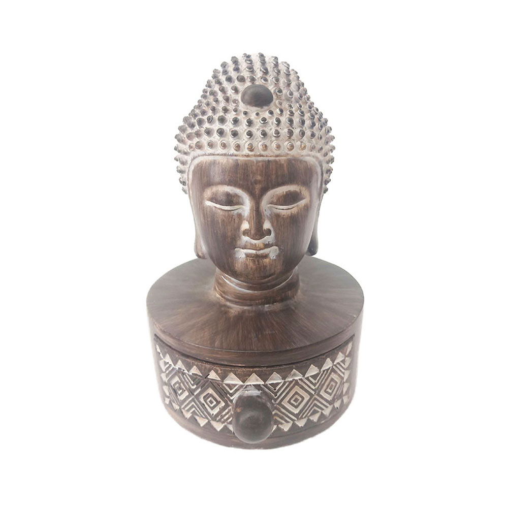BADBA ΔΙΑΚΟΣΜΗΤΙΚΟ ΒΟΥΔΑΣ 10x11x15cm POLYRESIN ΚΑΦΕ ΛΕΥΚΟ