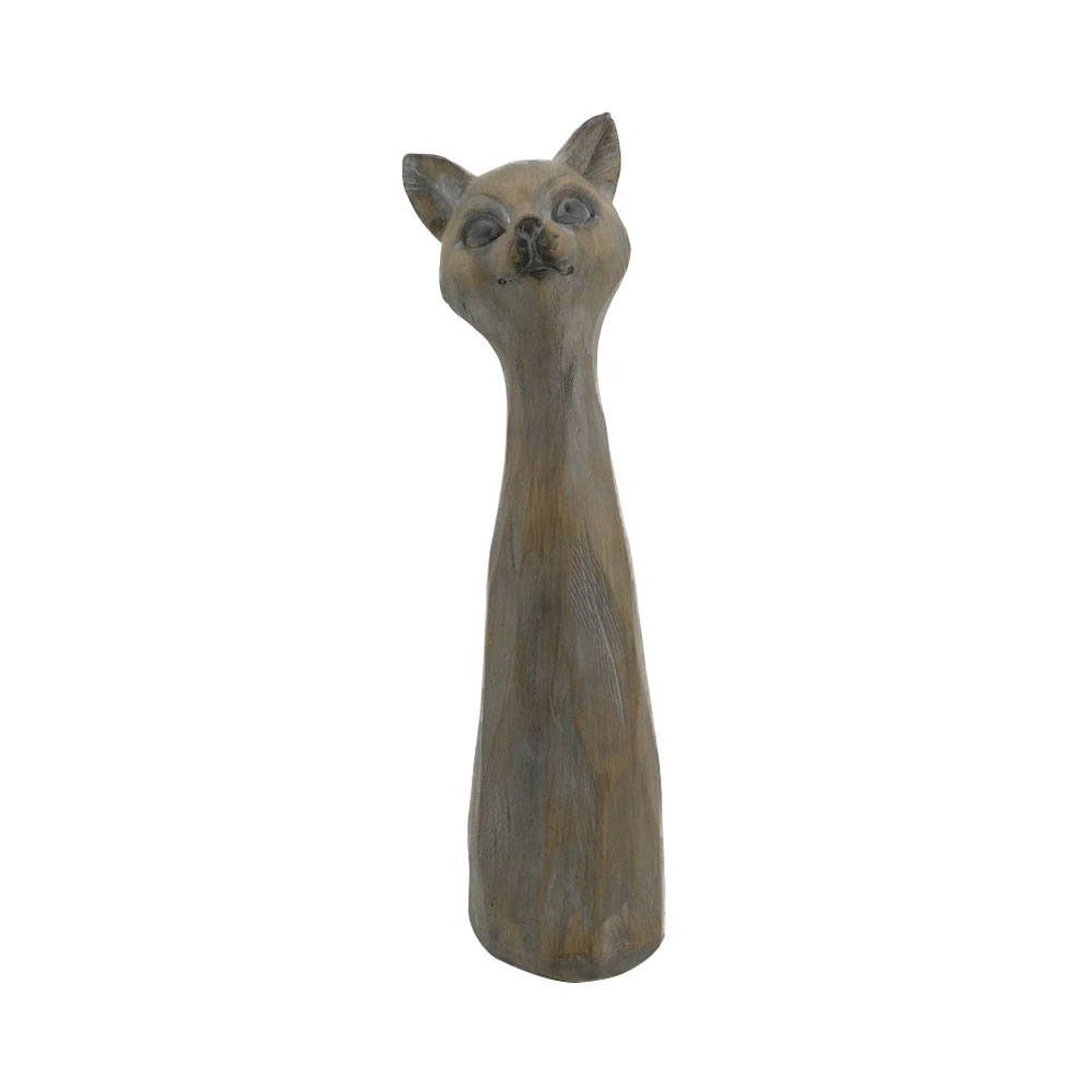 SAGIA ΔΙΑΚΟΣΜΗΤΙΚΟ ΓΑΤΑ 11x11x38cm POLYRESIN ΜΠΕΖ ΓΚΡΙ