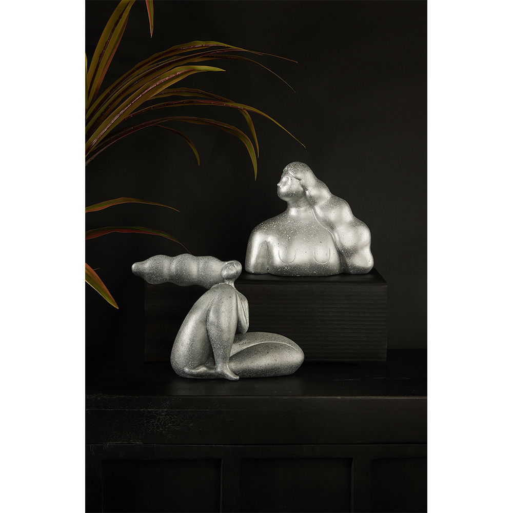 Διακοσμητική φιγούρα - Ασημί 20x10x19 εκ. | Cheveu Silver 1