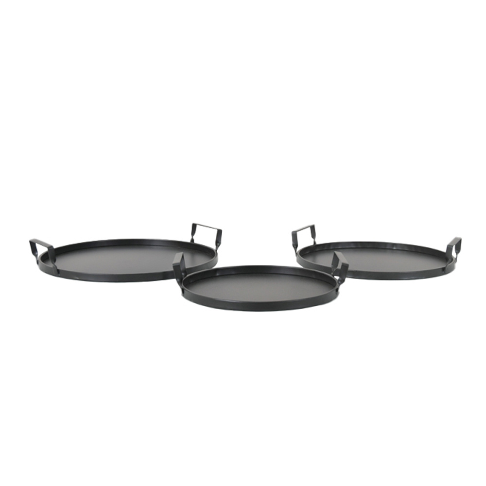 CART ΔΙΣΚΟΣ SET 3ΤΜΧ 37x35x6cm ΜΕΤΑΛΛΟ ΜΑΥΡΟ