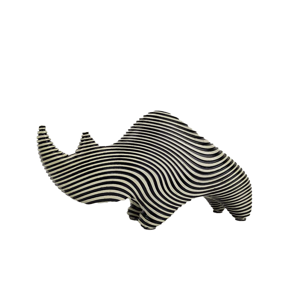 CHARLES ΔΙΑΚΟΣΜΗΤΙΚΟ ΡΙΝΟΚΕΡΟΣ 24x7x13cm POLYRESIN ΛΕΥΚΟ ΜΑΥΡΟ