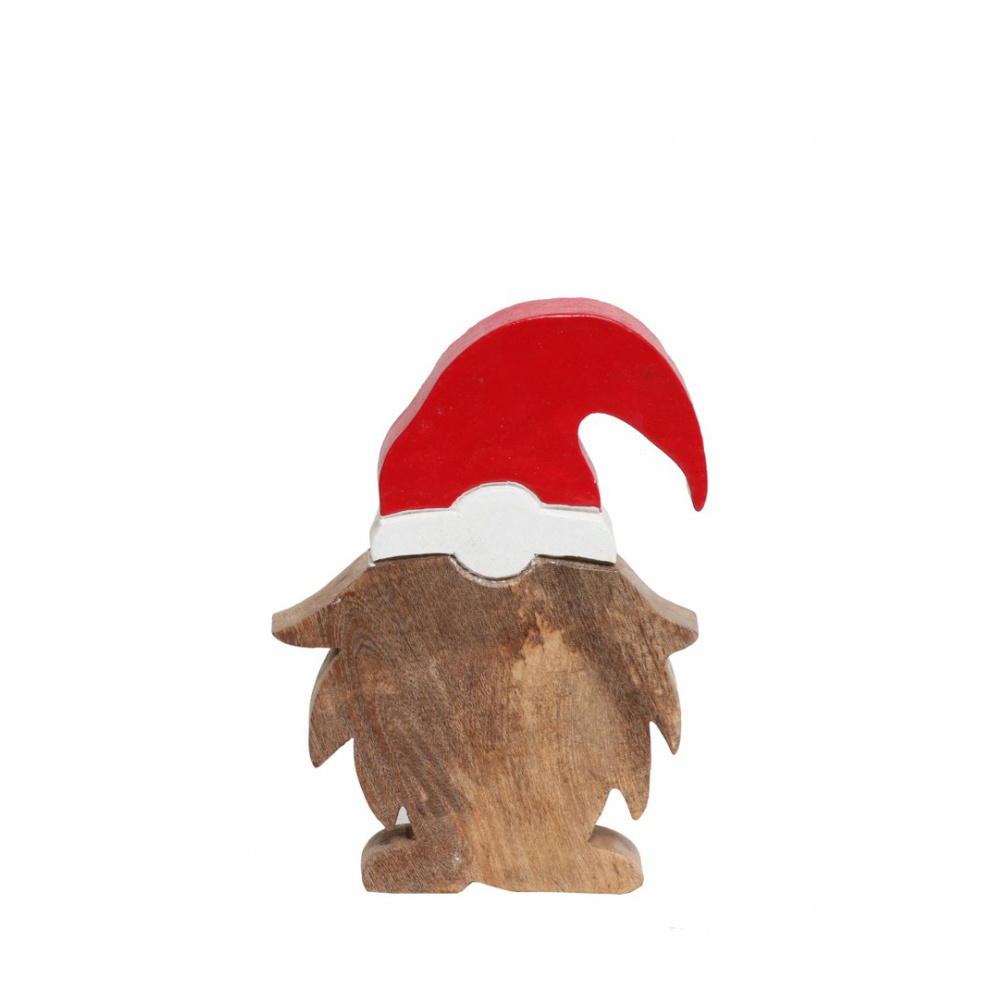 WOODY SANTA ΧΡΙΣΤΟΥΓΕΝΝΙΑΤΙΚΟ ΔΙΑΚΟΣΜΗΤΙΚΟ ΑΓΙΟΣ ΒΑΣΙΛΗΣ 14x3x20cm ΞΥΛΟ MANGO ΦΥΣΙΚΟ ΚΟΚΚΙΝΟ
