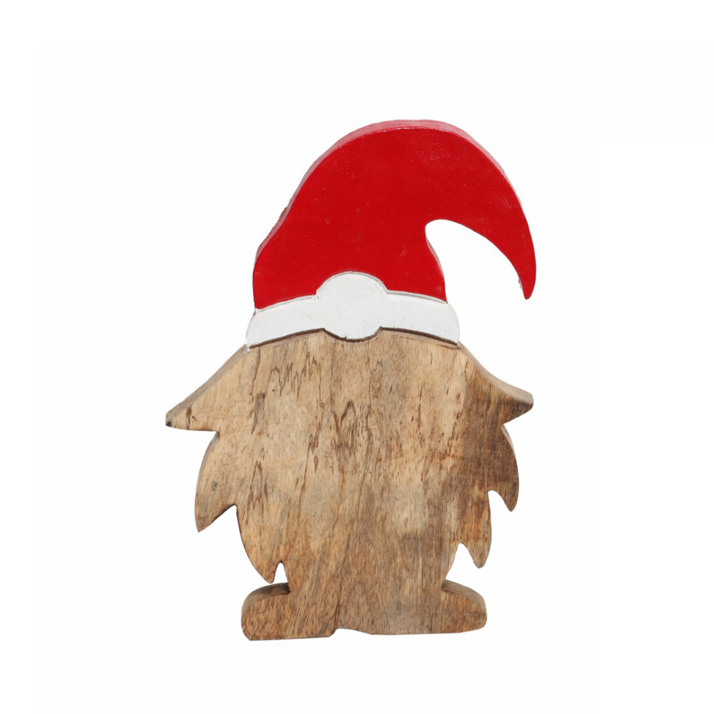 WOODY SANTA ΧΡΙΣΤΟΥΓΕΝΝΙΑΤΙΚΟ ΔΙΑΚΟΣΜΗΤΙΚΟ ΑΓΙΟΣ ΒΑΣΙΛΗΣ 17x3x25cm ΞΥΛΟ MANGO ΦΥΣΙΚΟ ΚΟΚΚΙΝΟ