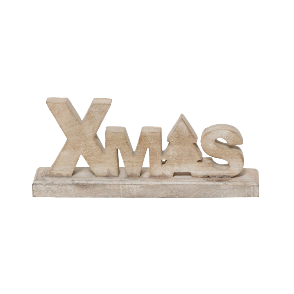 WHITE XMAS ΧΡΙΣΤΟΥΓΕΝΝΙΑΤΙΚΟ ΔΙΑΚΟΣΜΗΤΙΚΟ 10x3x23cm ΞΥΛΟ MANGO WHITE WASHED