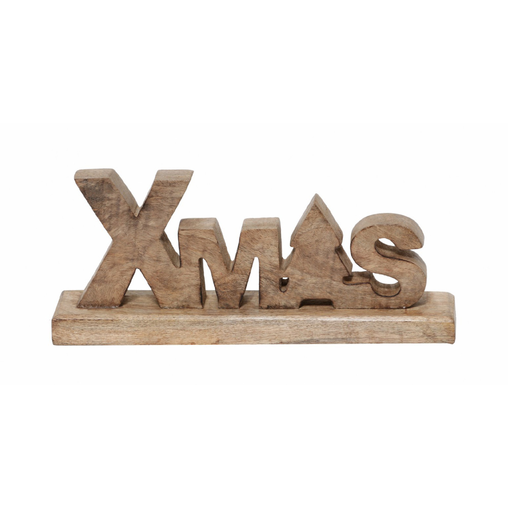 NATURAL XMAS ΧΡΙΣΤΟΥΓΕΝΝΙΑΤΙΚΟ ΔΙΑΚΟΣΜΗΤΙΚΟ 10x3x23cm ΞΥΛΟ MANGO ΦΥΣΙΚΟ