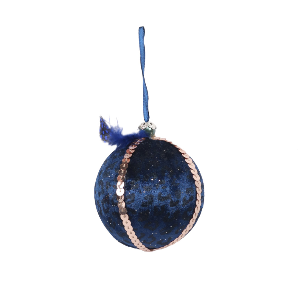 DREAMY ΧΡΙΣΤΟΥΓΕΝΝΙΑΤΙΚΗ ΜΠΑΛΑ 8x8x8cm POLYFOAM ΜΠΛΕ ΧΡΥΣΟ ΥΦΑΣΜΑ